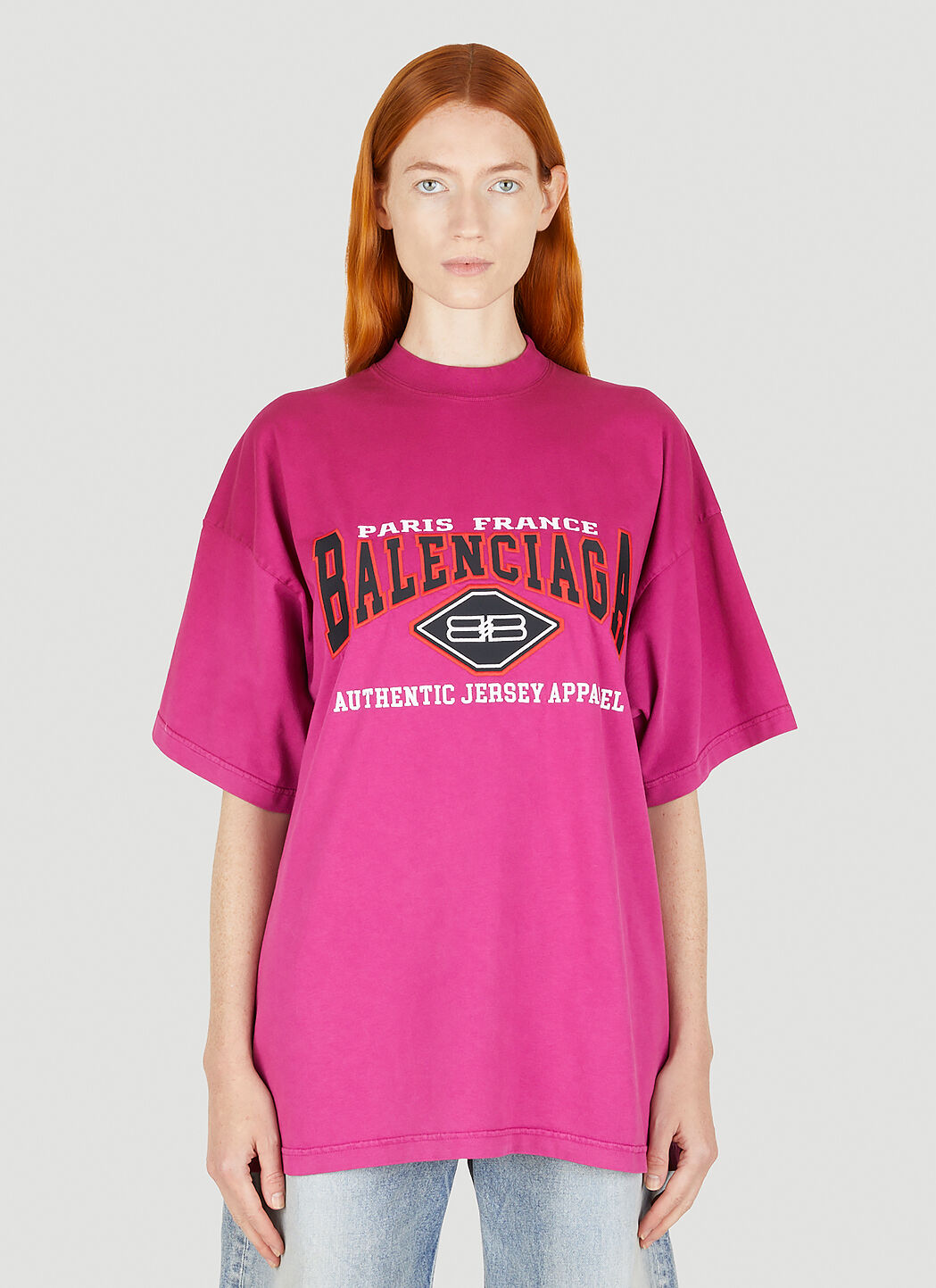 Balenciaga t shirt pink logo shop