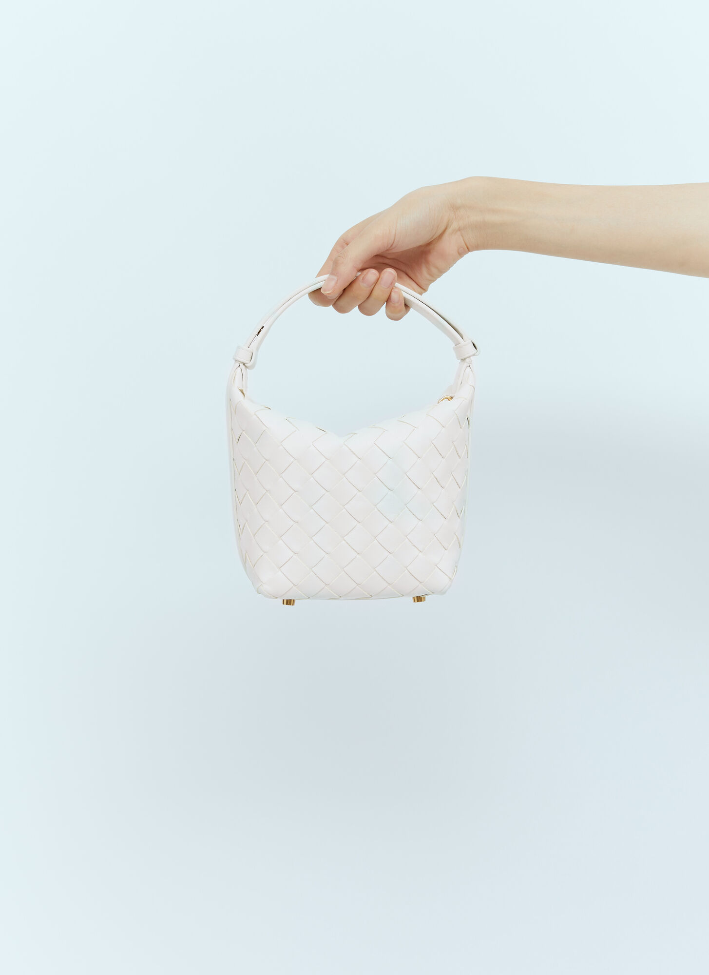 Bottega Veneta Intrecciato Leather Handbag In White
