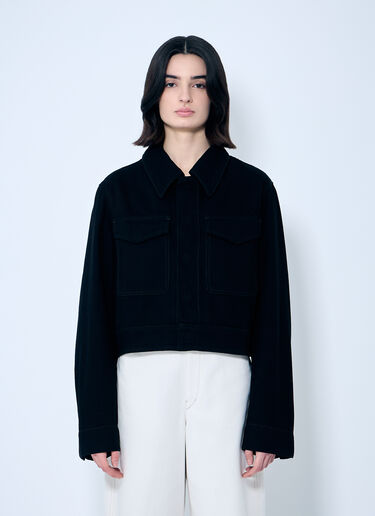 Lemaire Cropped Denim Jacket Black lem0260008