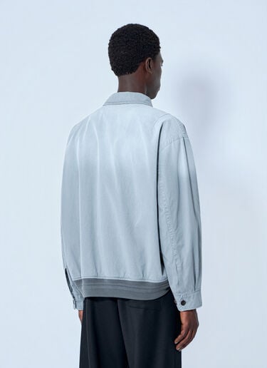 LN-CC® - Miu Miu: Old Twill Blouson Jacket - Grey Miu Miu Old Twill Blouson Jacket Grey miu0165001