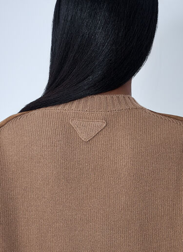 Wool-And-Cashmere-Blend Sweater Prada Wool-And-Cashmere-Blend Sweater Brown pra0262060