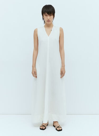 TOTEME Fluid V Neck Maxi Dress White tot0256013