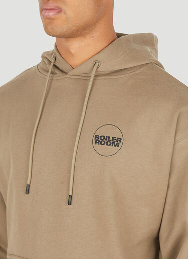 Boiler Room Logo Print Hooded Sweatshirt Brown bor0150006