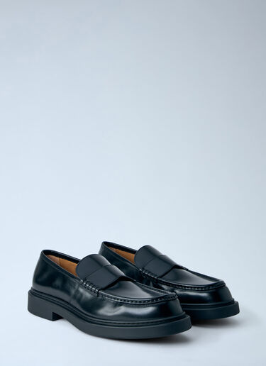 Jil Sander Brushed Leather Loafers Black jil0165010