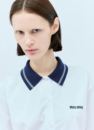 Miu Miu Short Sleeve Poplin Shirt White miu0257012