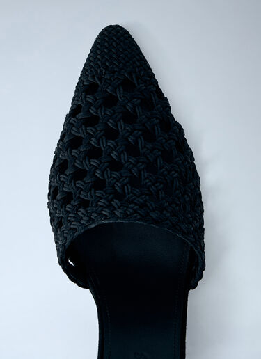 Jacquemus Woven Wedge Sandals Black jac0264036