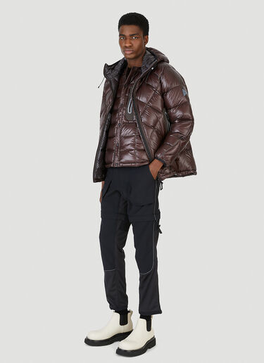 And Wander Diamond Stitch Quilted Down Jacket Brown anw0146013