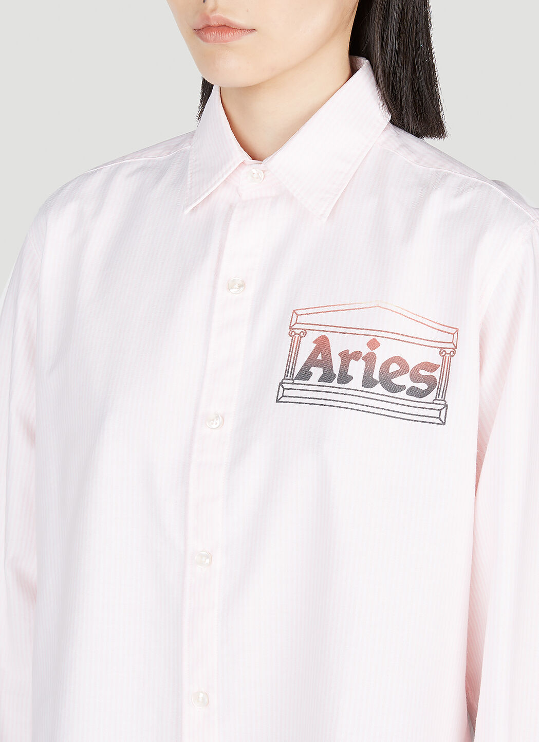 Aries ウィメンズ ピンク オックスフォード ストライプシャツ | LN-CC®