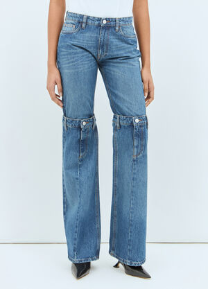 GANNI Open-Knee Jeans Brown gan0258082