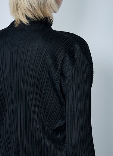 Pleats Please Issey Miyake Pleated Cardigan Black plp0261009