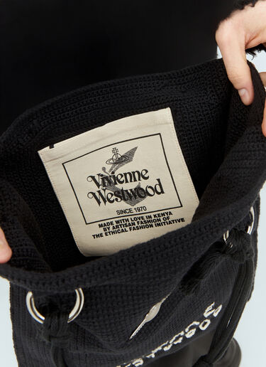 Vivienne Westwood Mabel Large Crochet Tote Bag Black vvw0158009