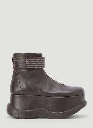 Sunnei Platform Leather Boots Brown sun0242019