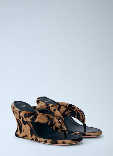 LN-CC® - Balenciaga: Gaeta Wedge Thong Sandals - Brown Balenciaga Gaeta Wedge Thong Sandals Brown bal0265043