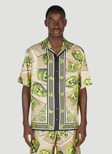 Versace Mask Silk Shirt Beige ver0152003