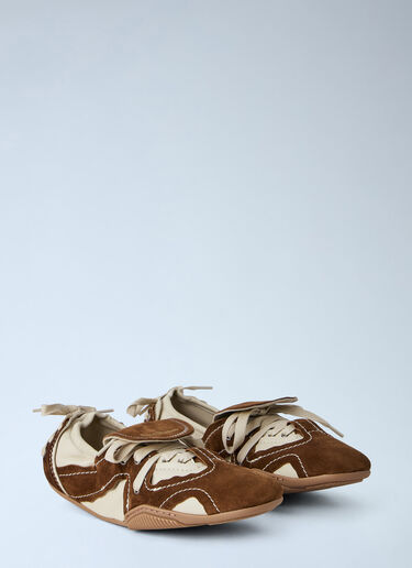 Acne Studios Suede Overlays Ballerina Sneakers Brown acn0265050