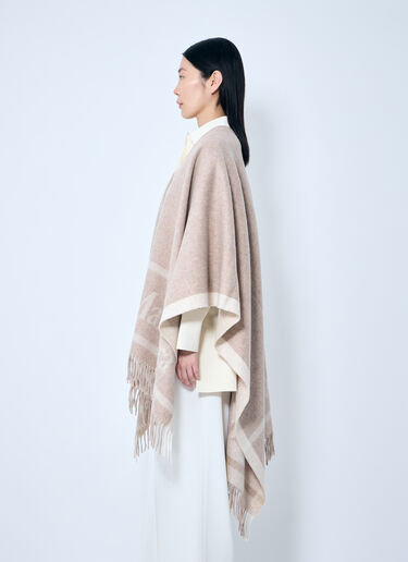 Max Mara Jacquard Wool Poncho Beige max0259023