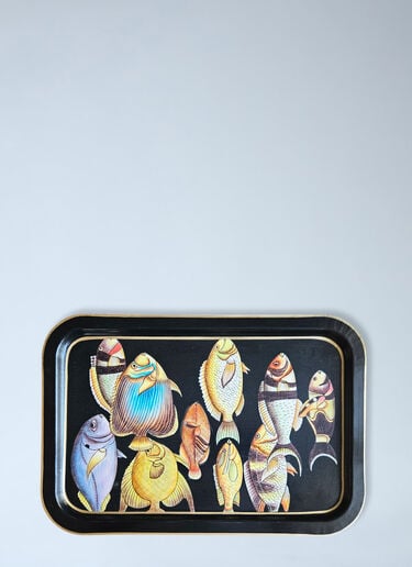 Les-Ottomans Rectangular Serving Tray with Fish Motif Multicolour wps0692046