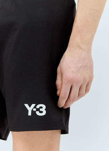 Y-3 x Real Madrid 徽标印花抽绳短裤 黑色 rma0156005