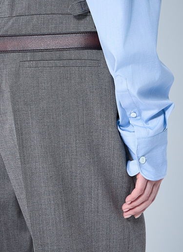 Prada Technical Wool Pants With Printed Belt Black pra0260065