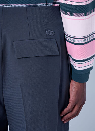LN-CC® - Lacoste: Runway Straight Fit Tailored Jacquard Pants - Blue Lacoste Runway Straight Fit Tailored Jacquard Pants Blue lac0166009