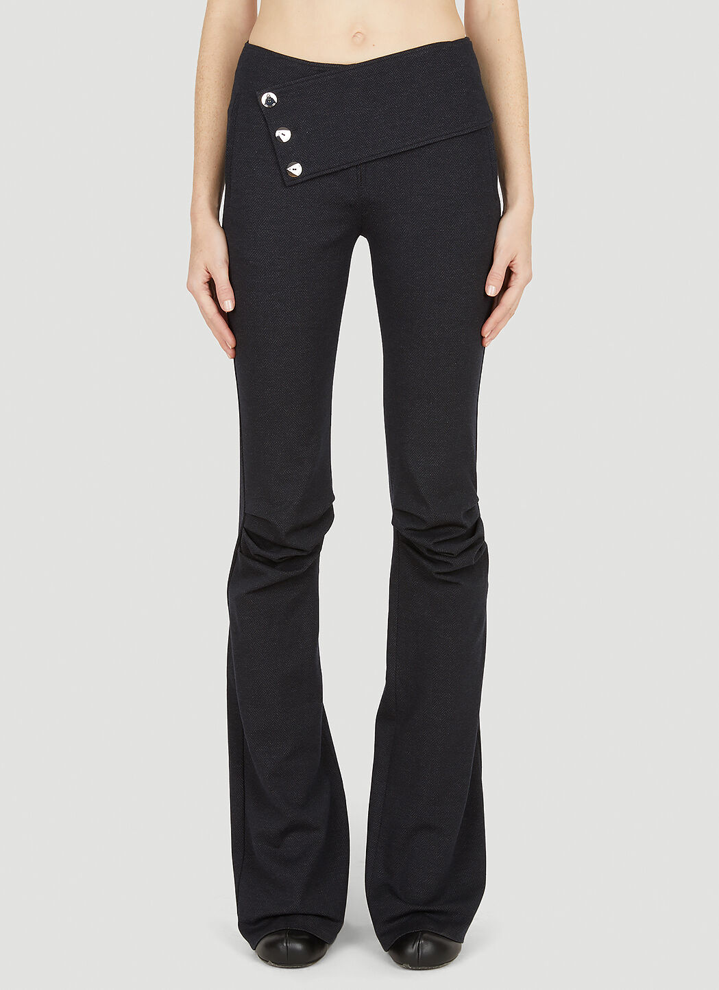 Pleated knee jeans top
