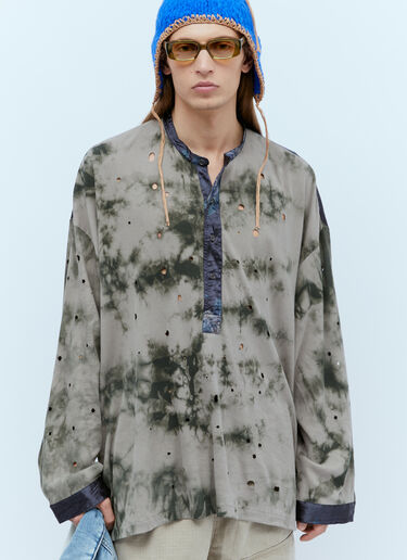 Acne Studios Distressed Panel-Construction T-Shirt Grey acn0154017