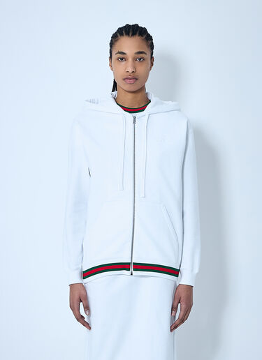 Gucci Web Trim Hooded Sweatshirt White guc0259008