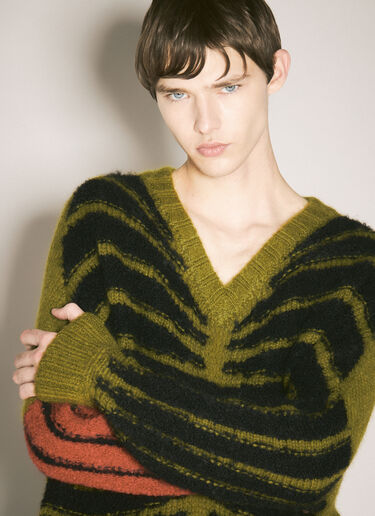 GmbH Knitted Colour-Blocked Sweater Green gmb0158001