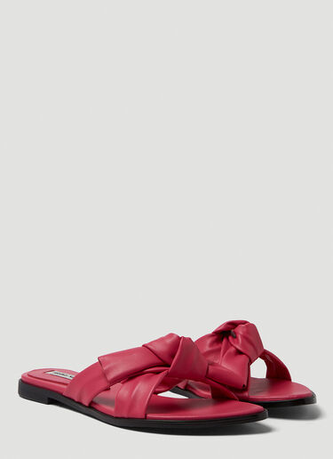 LN-CC® - Reike Nen: Cross Knotted Flat Sandals - Pink Reike Nen Cross Knotted Flat Sandals Pink rkn0249003