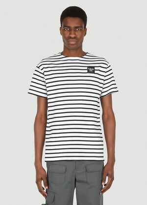 More Joy Logo Patch Breton Stripe T-Shirt White mjy0347009