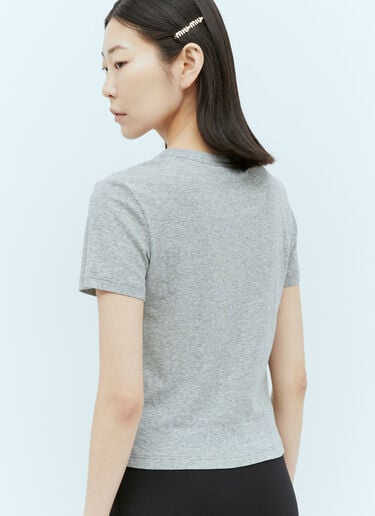 Miu Miu ロゴパッチTシャツ グレー miu0255007