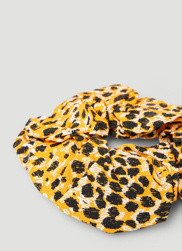 GANNI Printed Crepe Scrunchie Gold gan0247053
