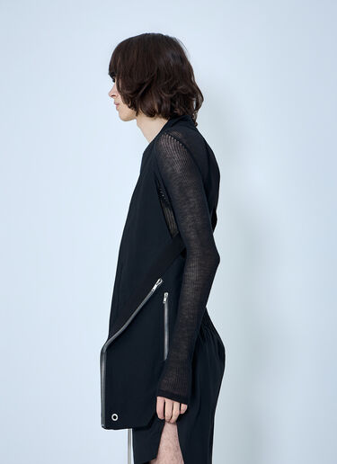 Rick Owens Asymmetric Zip Detail Vest Black ric0164012