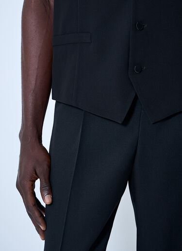 Saint Laurent Silk Crepe Waistcoat Black sla0160004
