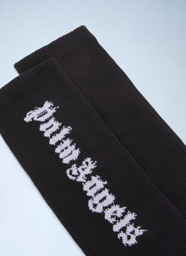 Flames Logo Socks Palm Angels Flames Logo Socks Black pma0160020
