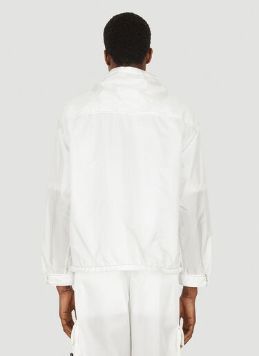 Prada Logo Plaque Hooded Jacket White pra0147110