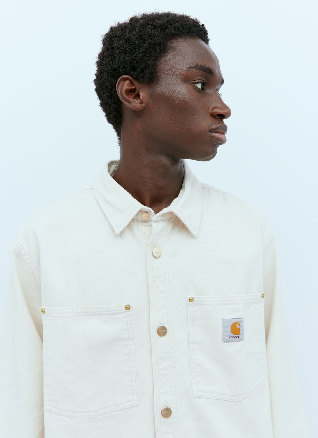Carhartt Derby Patch-pocket Cotton-twill Overshirt In Natural