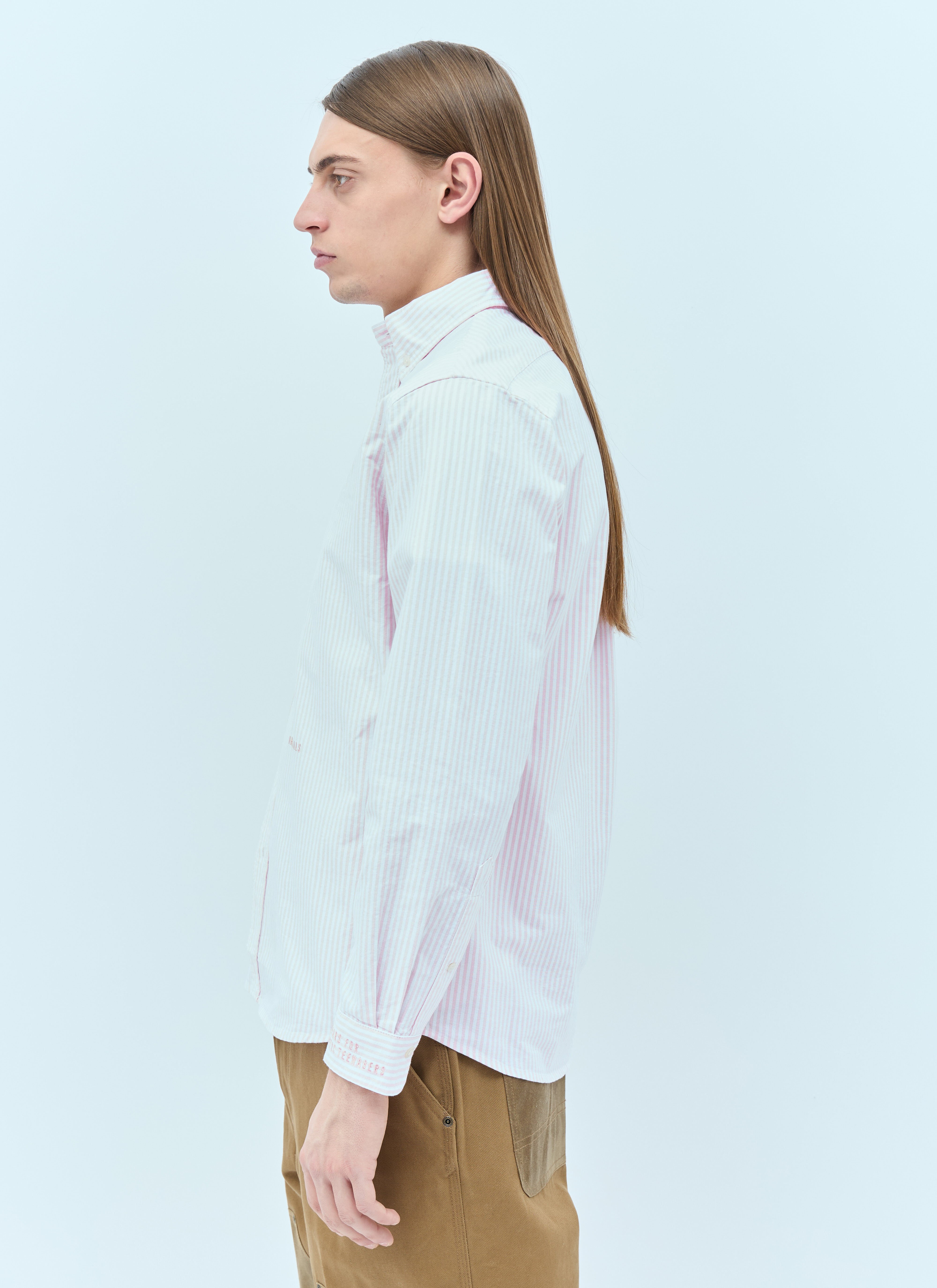 logo-patch stripe shirt