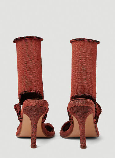 Isa Boulder Short Garter Heel Sandals Red isa0249017