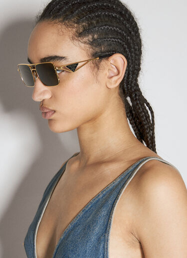Prada Square Metal Sunglasses Gold lpr0255004