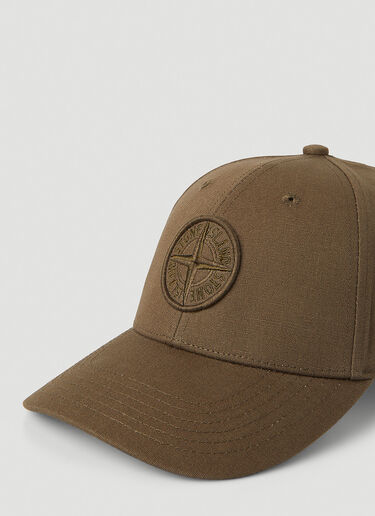 Stone Island 컴퍼스 패치 베이스볼 캡 브라운 sto0148094