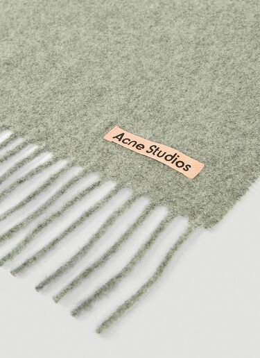 Acne Studios Skinny Fringe Wool Scarf Grey acn0253052