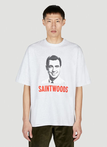 Saintwoods 徽标印花 T 恤 白色 swo0151018
