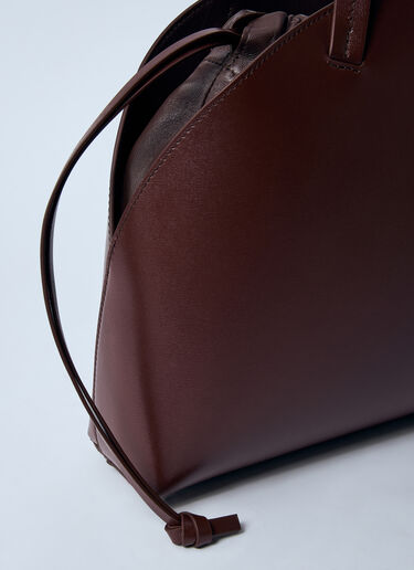 Jil Sander 皮革弧形单肩包  棕色 jil0259015