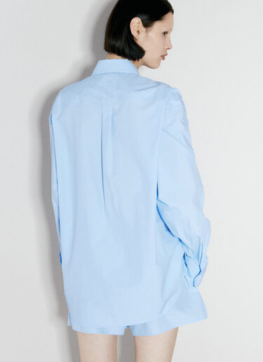 Alexander Wang Logo Patch Boyfriend Shirt Blue awg0256015