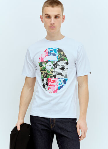 A BATHING APE® Camo Crazy Big Ape Head T-Shirt White aba0154002