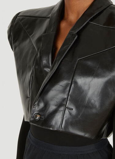 Rick Owens Exaggerarted Shoulder Leather Jacket Black ric0248001