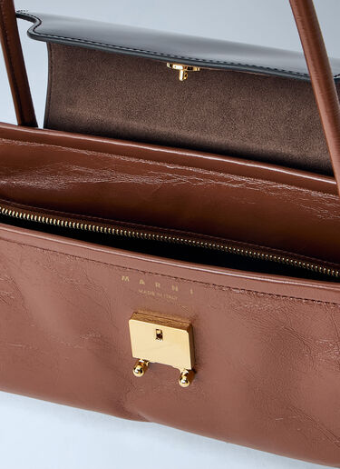 LN-CC® - Marni: Trunkette Leather Shoulder Bag - Brown Marni Trunkette Leather Shoulder Bag Brown mni0266011