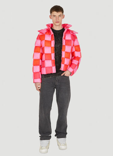 Gradient Damier Puffer Jacket ERL Gradient Damier Puffer Jacket Pink erl0150002