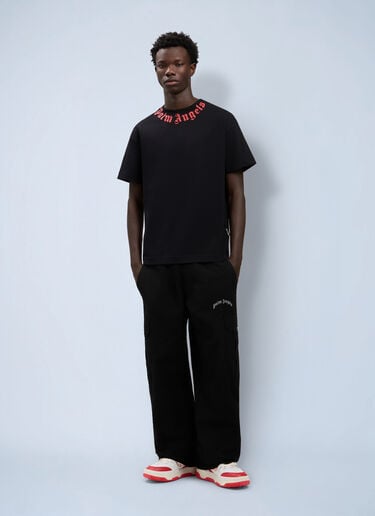 Palm Angels Neck Logo T-Shirt Black pma0164087